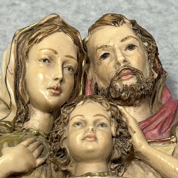 Vtg Holy Family Mary Joseph Jesus Dipinto A Mano Italy Handmade Holy Water Font - Picture 4 of 14
